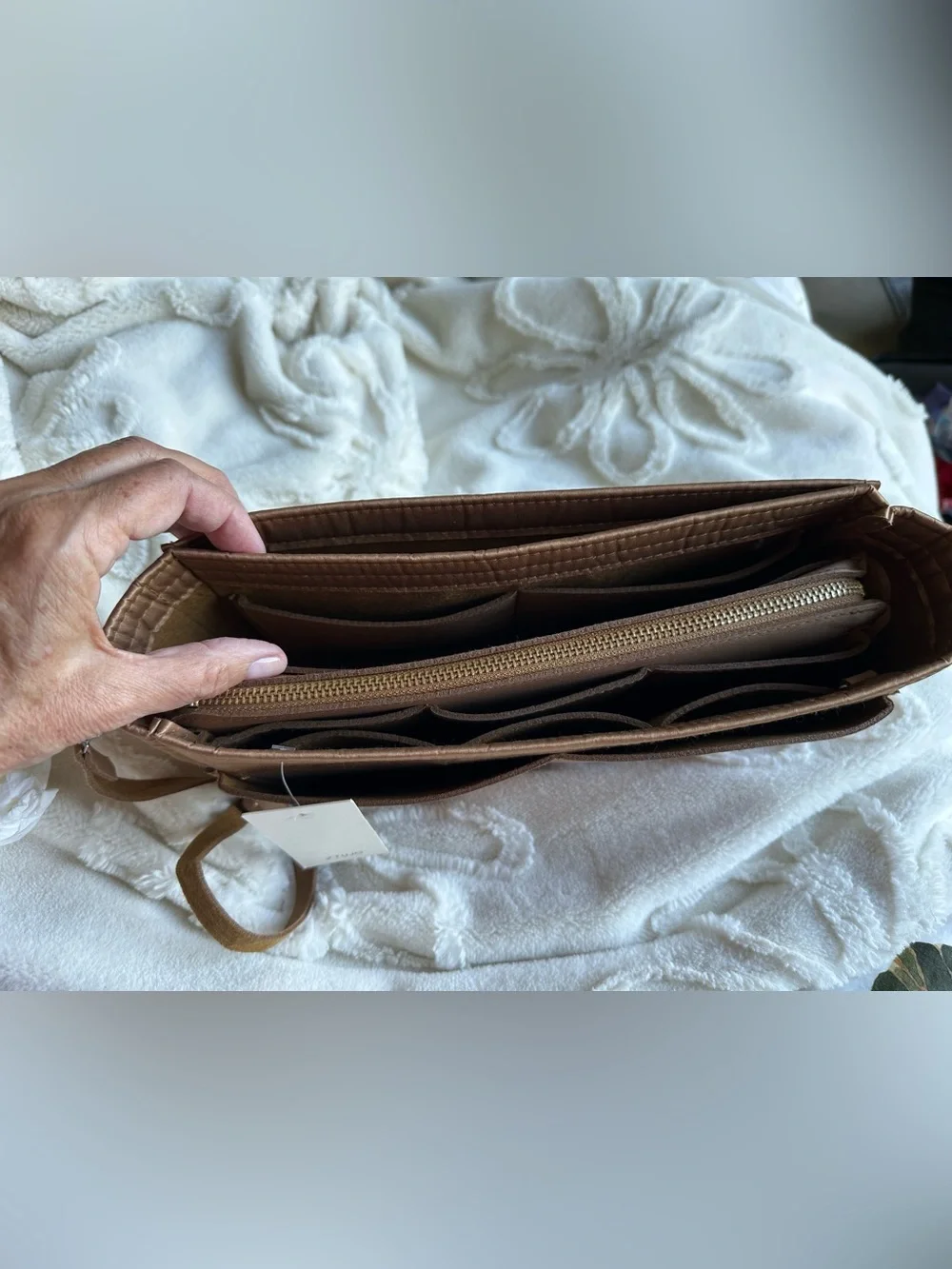 Purse/tote organizer- Neutral Tan
